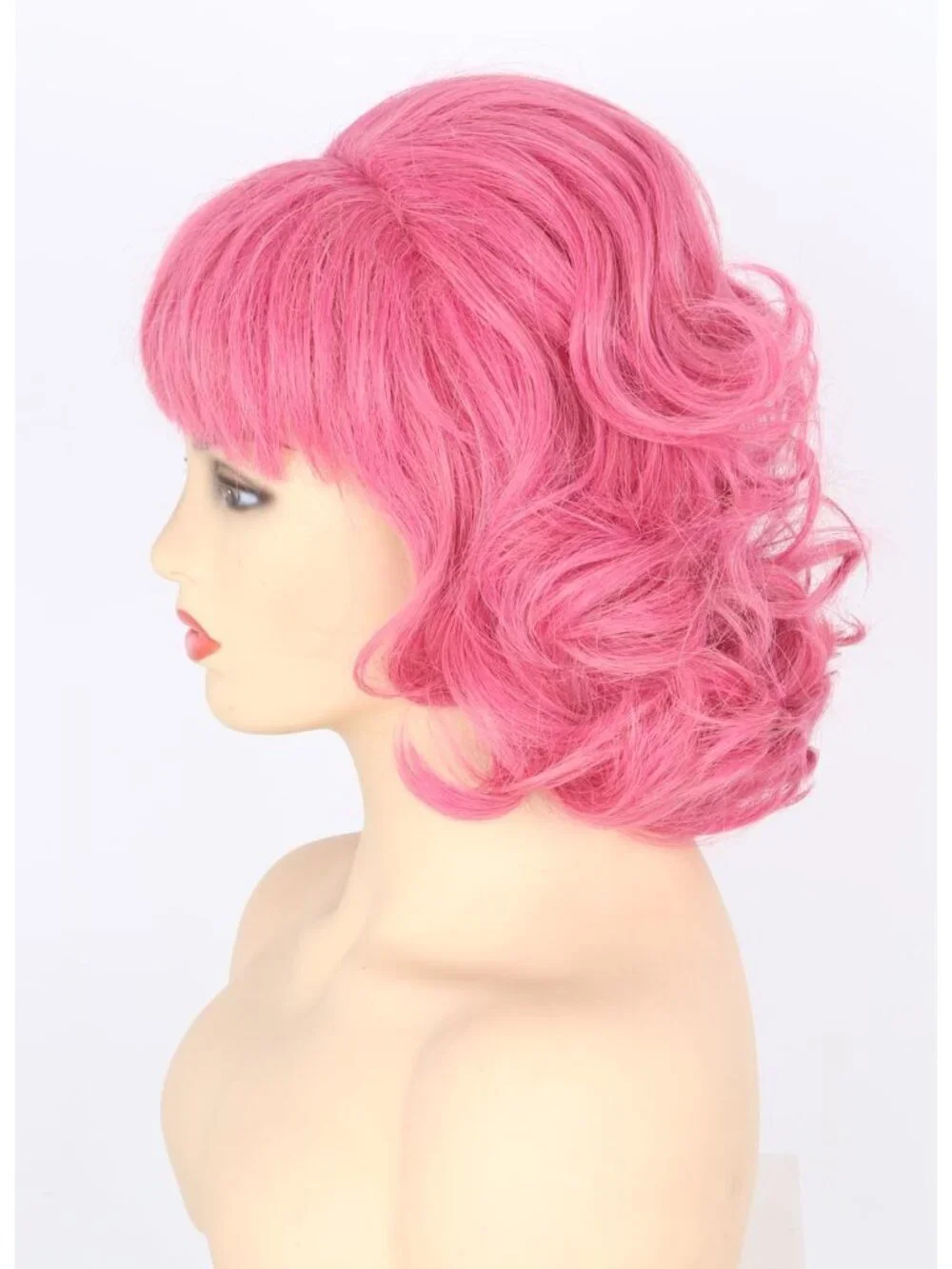 Women's Rose Red Short Cosplay Halloween Costume Wig With Necklace Earrings